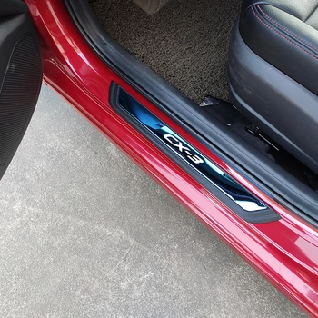 Auto Stils Priekš Mazda CX3 Durvis, Palodzes Aizsargs Pretnodiluma Plāksnes Nerūsējošā Tērauda Piederumi Auto Pedālis Uzlīme Apdares 2019 2020 2021