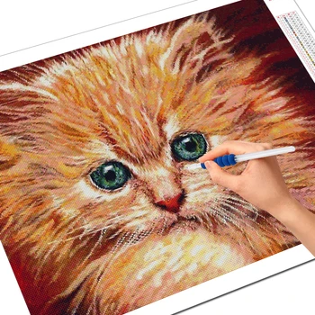 Evershine 5D DIY Dimanta Krāsošana Kaķis Pilnu Kvadrātveida Dimanta Izšuvumu Pārdošana Dzīvnieku Attēlu Rhinestone Sienu Apdare