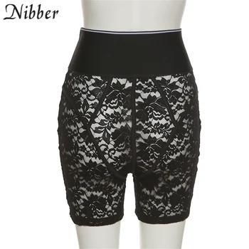Nibber Y2K Mežģīnes Raibs Burtu Drukāšanas Skatīt Caur Izdilis Zīmuli Bikses Sieviešu Modes Streetwear Gadījuma Augstas Šorti starām.
