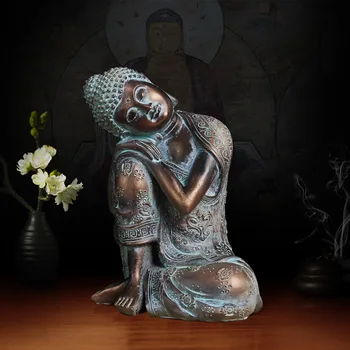 NORTHEUINS 23cm Sveķu Miega Budas Figūriņas Retro Radošo rokrakstu Statuja Ķīniešu Stila Mājas Interjeru Dzīvojamā Istaba Dekori
