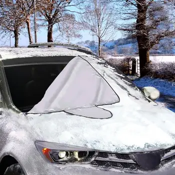 Auto Transportlīdzekļa Vējstikla Logā Saule, Sniegs, Ledus, Sals Ēnā Putekļu Vāciņu Aizsargs