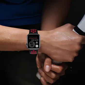 Apple Skatīties Sērija 6/5/4/3/Siksna Unisex Siksna, Melna, Sarkana 42/44mm Pāris Sporta Watchband pulkstenis Ar Rokassprādzi Dzimšanas dienas dāvana