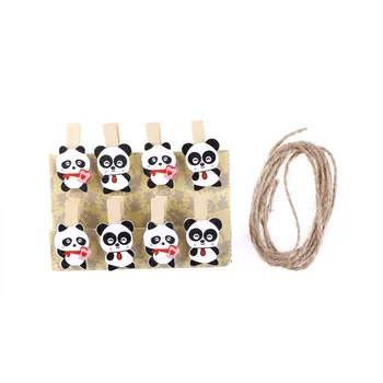 8Pcs/daudz Koka Foto Klipu Gudrs Panda Clothespin Attēlu Amatniecības Klipus DIY Drēbes Papīra Peg Kancelejas preces