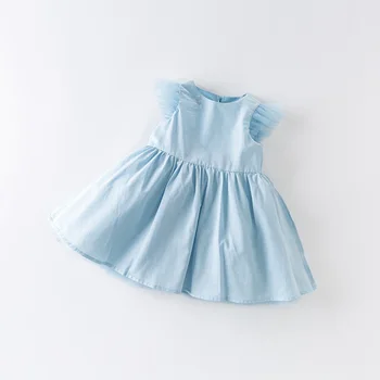 DBJ14118 dave bella vasaras bērnu meitene ir princese ziedu loku mesh dress bērnu modes puse kleita bērniem, zīdaiņu lolita drēbes
