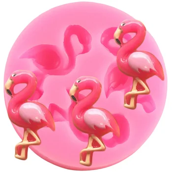 Flamingo Silikona Veidnes, Bērnu Dzimšanas Dienas Kūku Cilindrs Pomādes Kūka Dekorēšanas Instrumentiem, Konfektes, Sveķi, Māla Šokolādes Gumpaste Veidnes