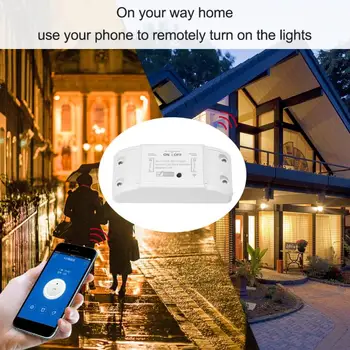 Tuya WiFi Smart Slēdzis, 10A/2200W Taimeris Smart APP Kontroles Slēdzis Mājās Amazon Alexa, Google Home Bezvadu Tālvadības Slēdzi