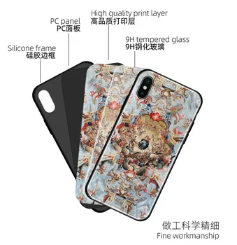 Rokoko, Baroka fresku glezniecības mākslas rūdīts stikls iPhone5 se 6s 6 7 8 plus x xr xs 11 PRO max mīksta silikona telefonu gadījumā shell