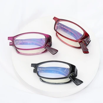 1Pc Portatīvo Salokāmo Lasīšanas Brilles Sievietēm, Vīriešiem, Ultravieglajiem vecuma tālredzība Brilles Plakans Spogulis Brilles Redzes Aprūpes +1.00~+4.00