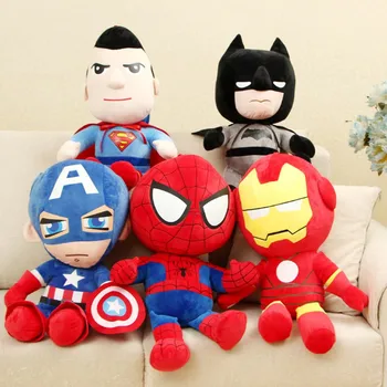 Disney 27cm Zirnekļcilvēka Captain America, iron Man Plīša Rotaļlietas Filmu Lelles Brīnums Avengers Mīksts modelis Dāvanas Bērniem