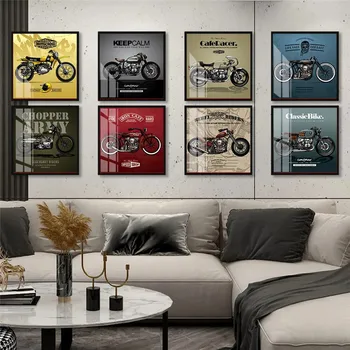 Vintage Plakātu Klasisko Motociklu Kanvas Glezna Ziemeļu Sienas Art Print Quote Attēlu Dzīvojamā Istabā Uz Sienas, Mājas Dekoru