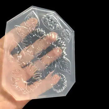 Saulespuķu Lapas Kulons DIY Silikona Veidnes Sveķu Lējuma Rotaslietu izgatavošana Rīki